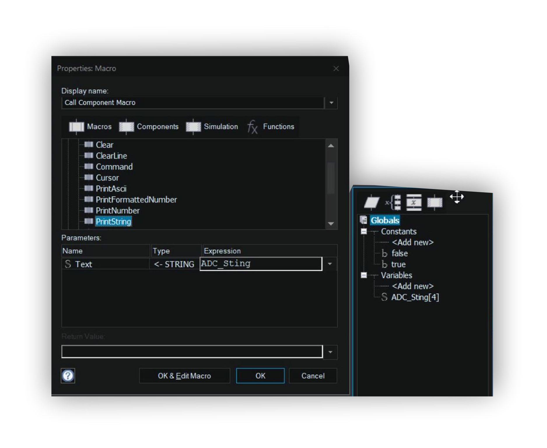 Analogico stringa print ADC