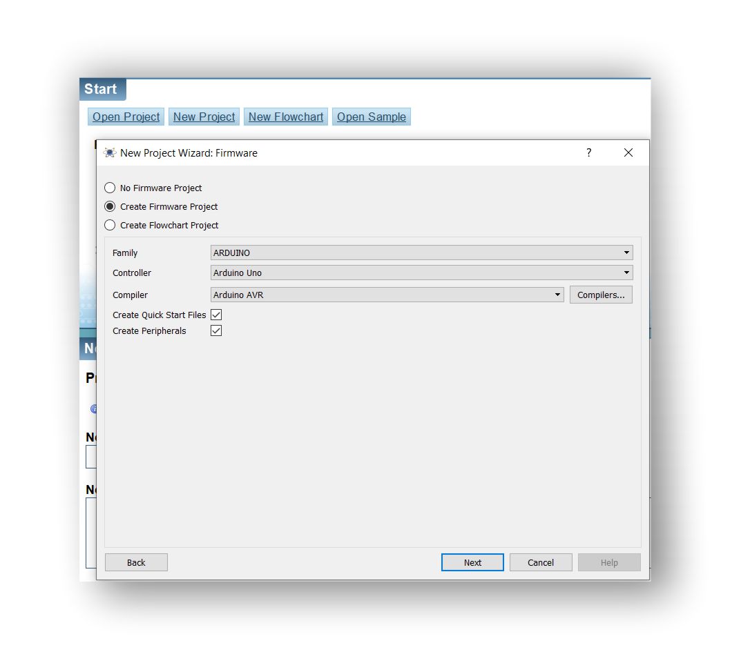 proteus crea progetto con firmware