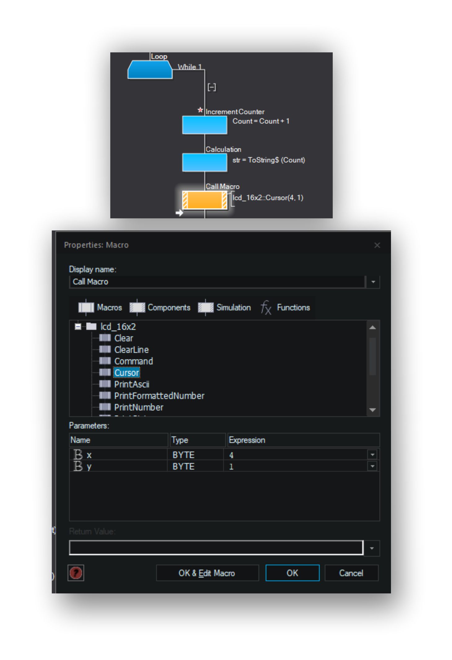 base LCD cursor