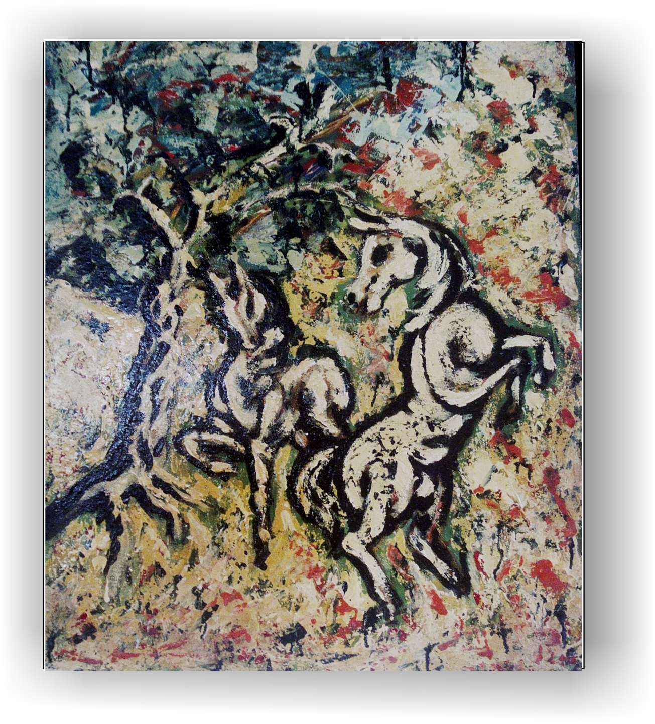 cavalli sotto l'albero 80x100
