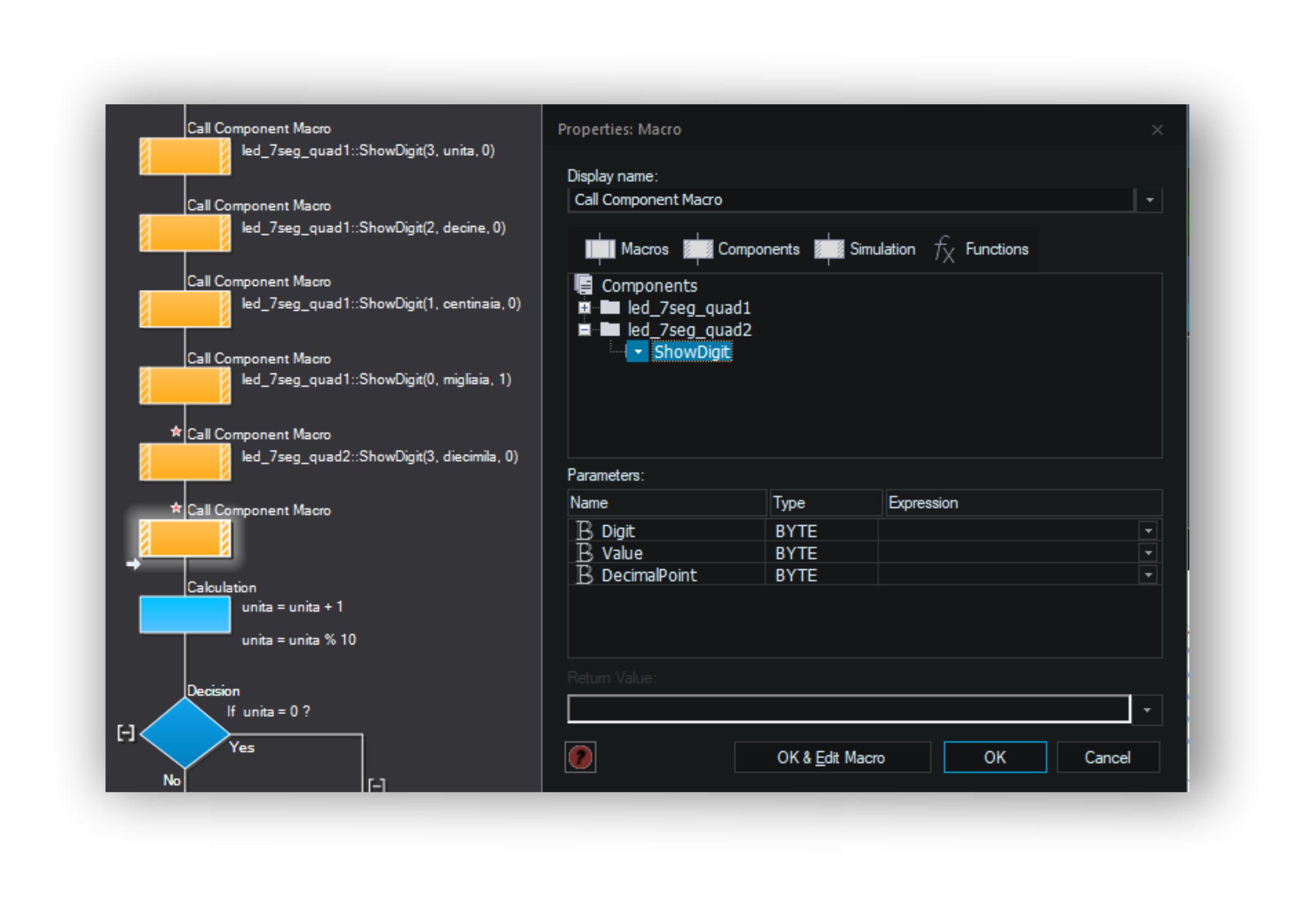 contatore numerico 8digit macrocomponent