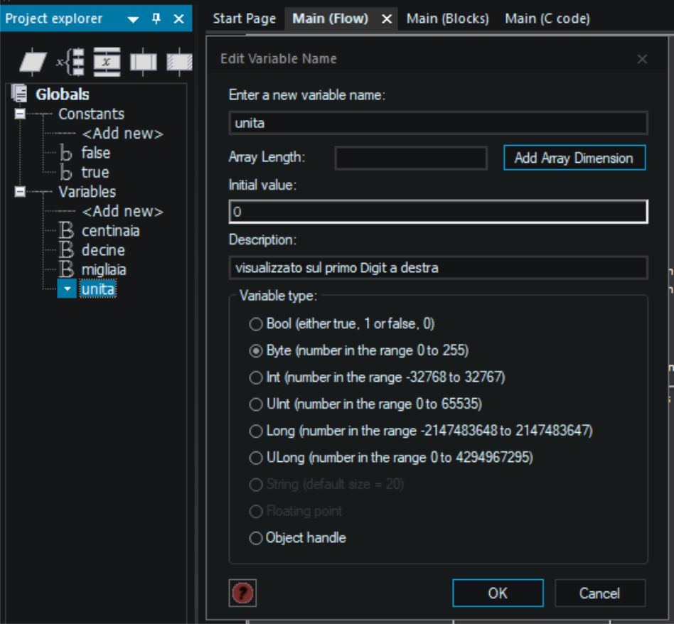 contatore numerico quad var unità